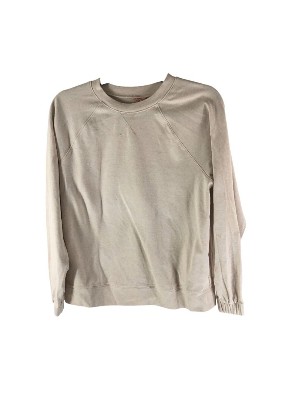Eberjey Beige Crewneck Sweatshirt Women’s Small Cotton Blend Casual Long Sleeve